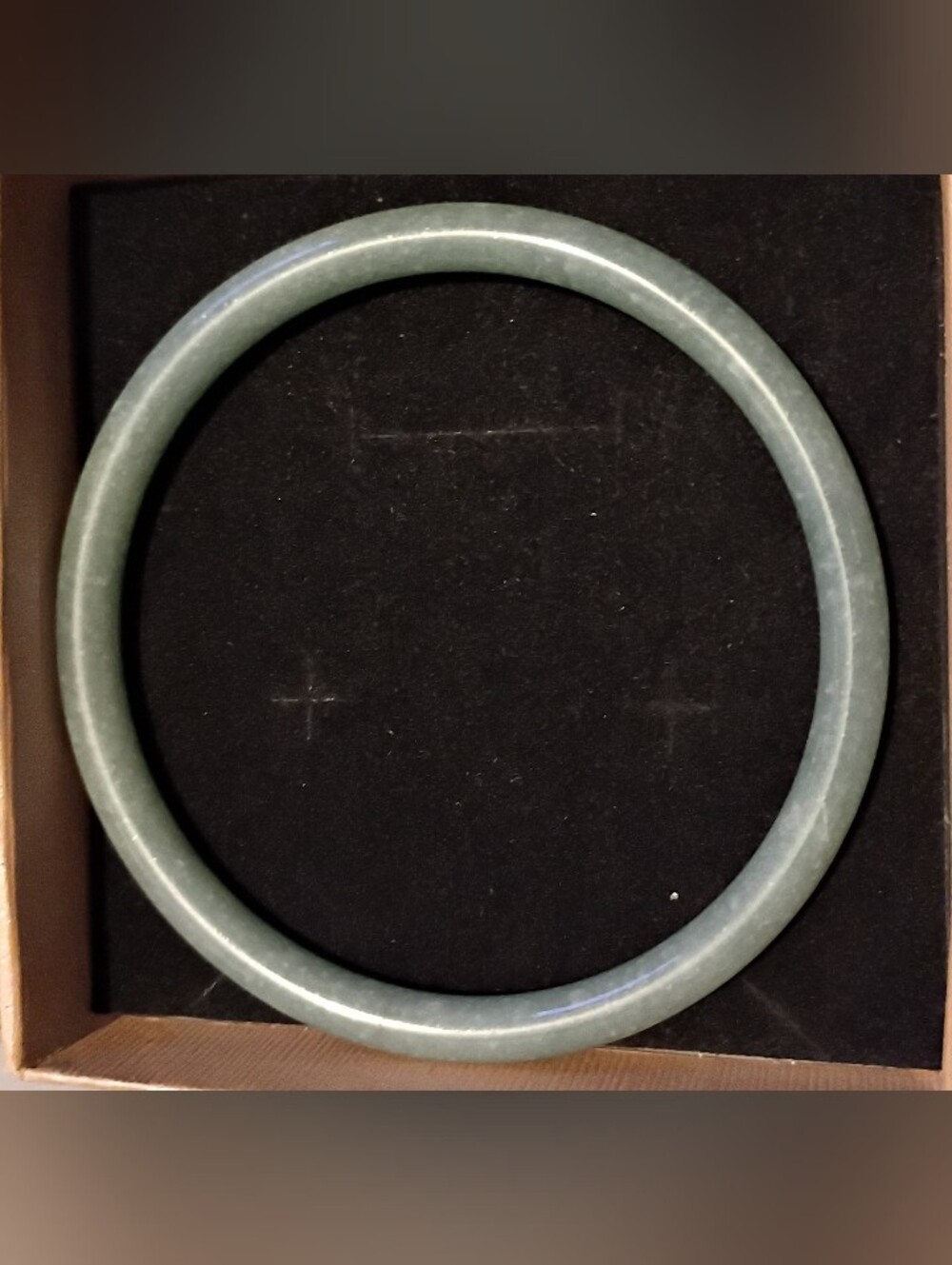 Genuine Certified Natural Mossy Blue-Green Jadeite Jade Bangle - Large Size 66mm